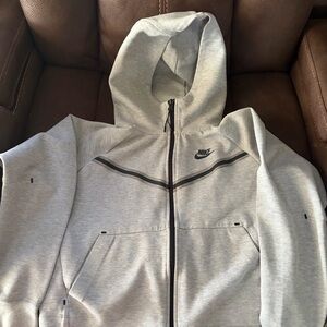 Nike tech Gray Zip-Up Hoodie